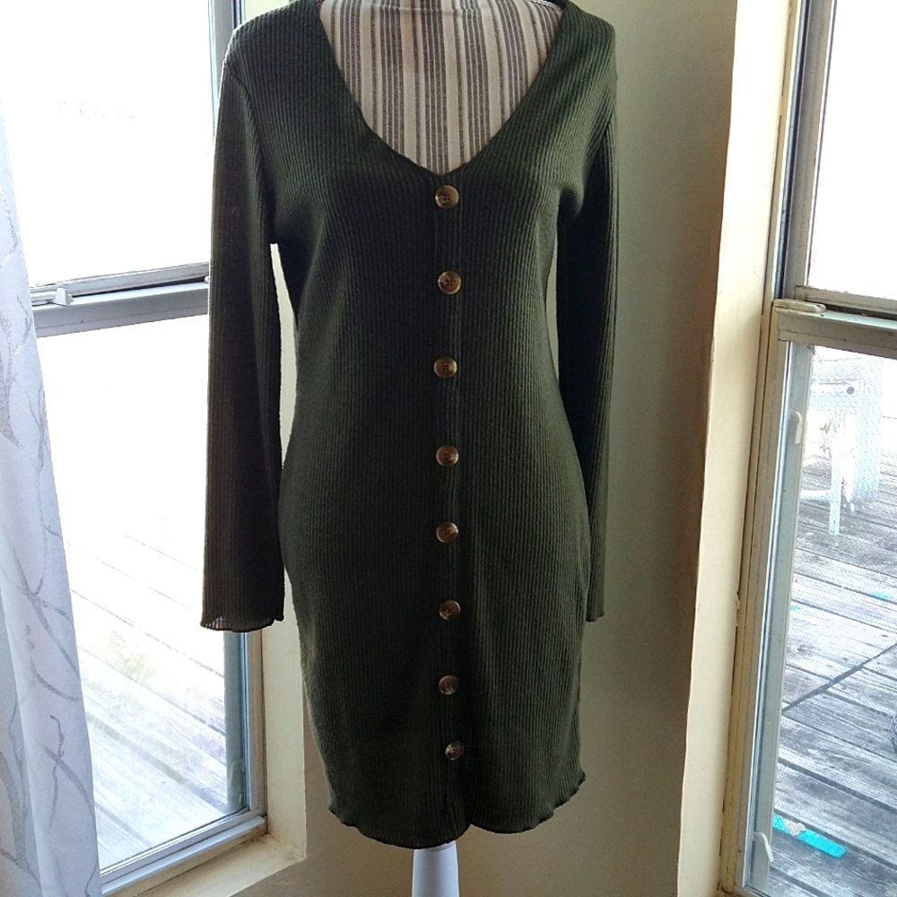 $8 or 3 for 15 dress/tunic olive green